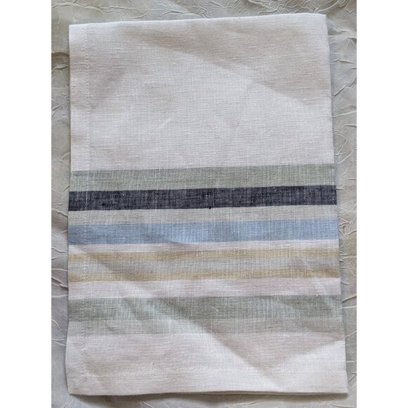 Williams Sonoma Placemats 100% Linen Stripes Kitchen Towel Cloth 14x20 Set Of 2 - Picture 6 of 9